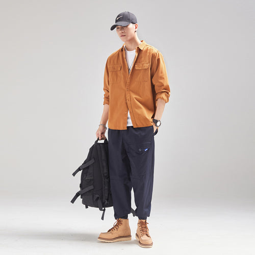Herren Overshirt aus Baumwoll‑Twill mit Pattentaschen und Relaxed‑Fit Drune