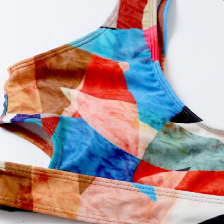 Damen Sport-Bikini mit geometrischem Design und breiten Trägern Drune