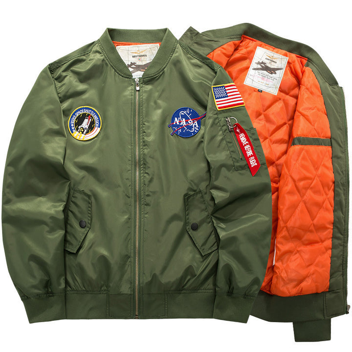 Herren Stylische Bomberjacke mit NASA-Patches Drune