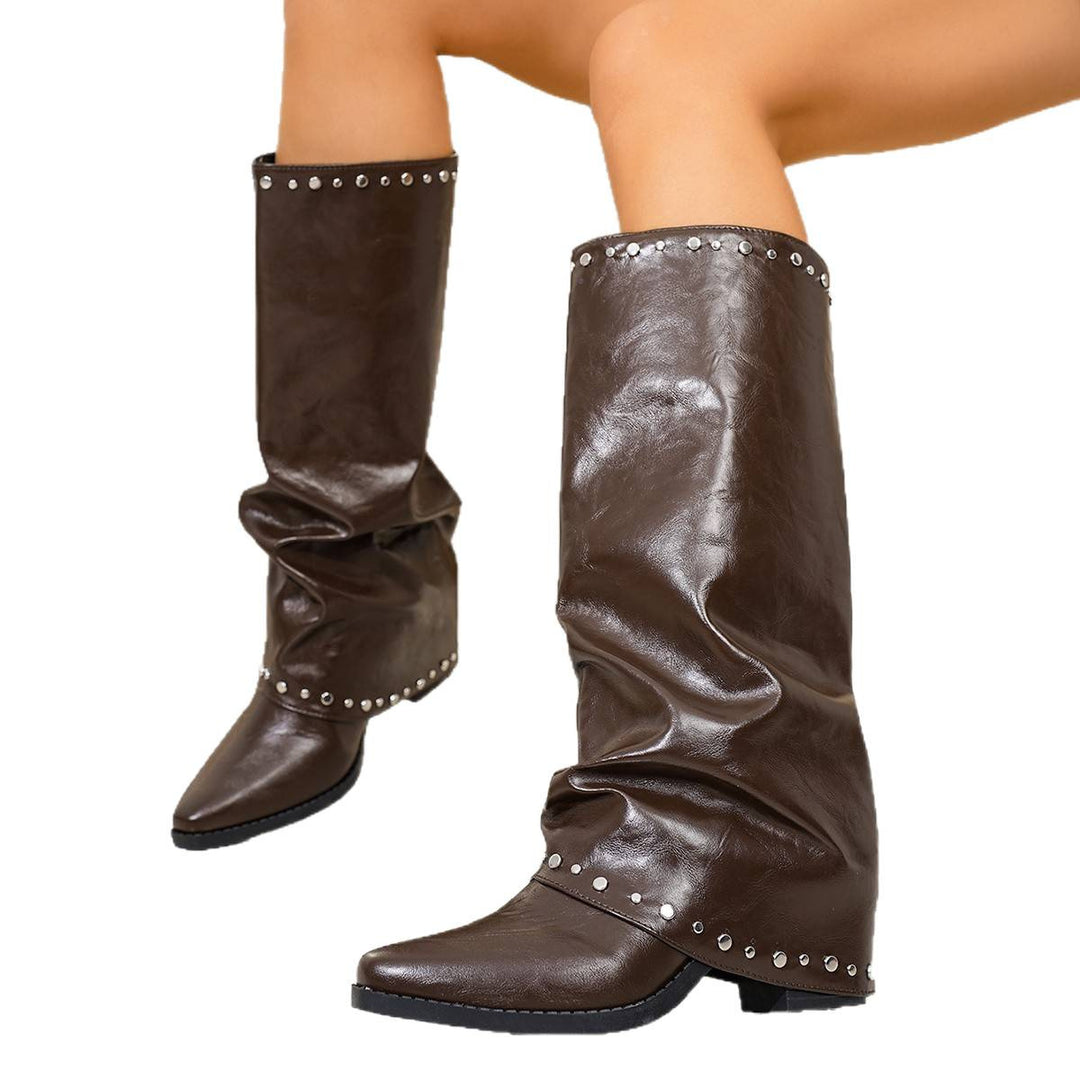 Damen Exklusive Stiefel mit Glitzer-Akzenten Drune