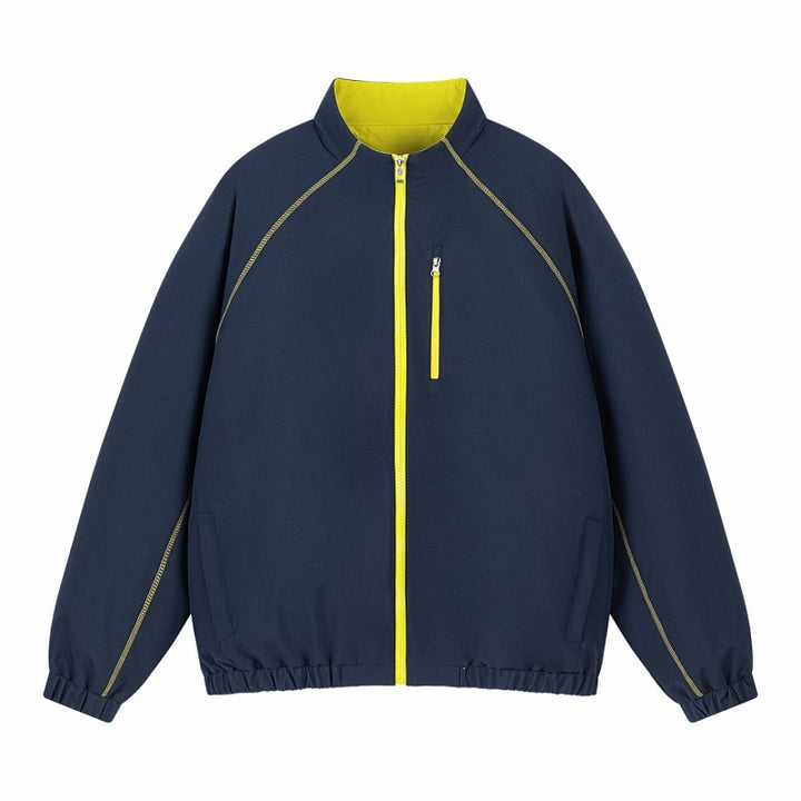 Unisex Leichte Übergangsjacke mit Raglanärmeln, durchgehendem Reißverschluss, Brusttasche und elastischem Saum Drune