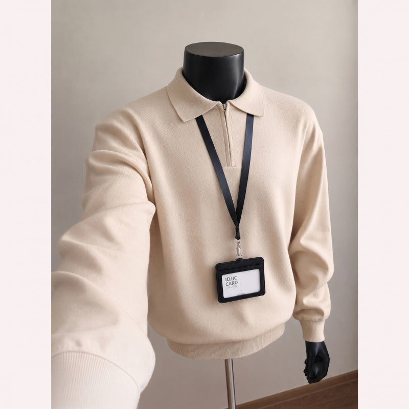 Herren Modischer Pullover mit Stehkragen Drune