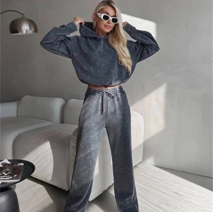 Damen modisches und lässiges Hoodie-Set mit lockerer Passform Drune