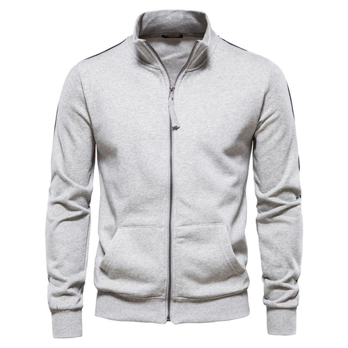 Herren Sweatjacke mit hohem Kragen und durchgehendem Reißverschluss Drune