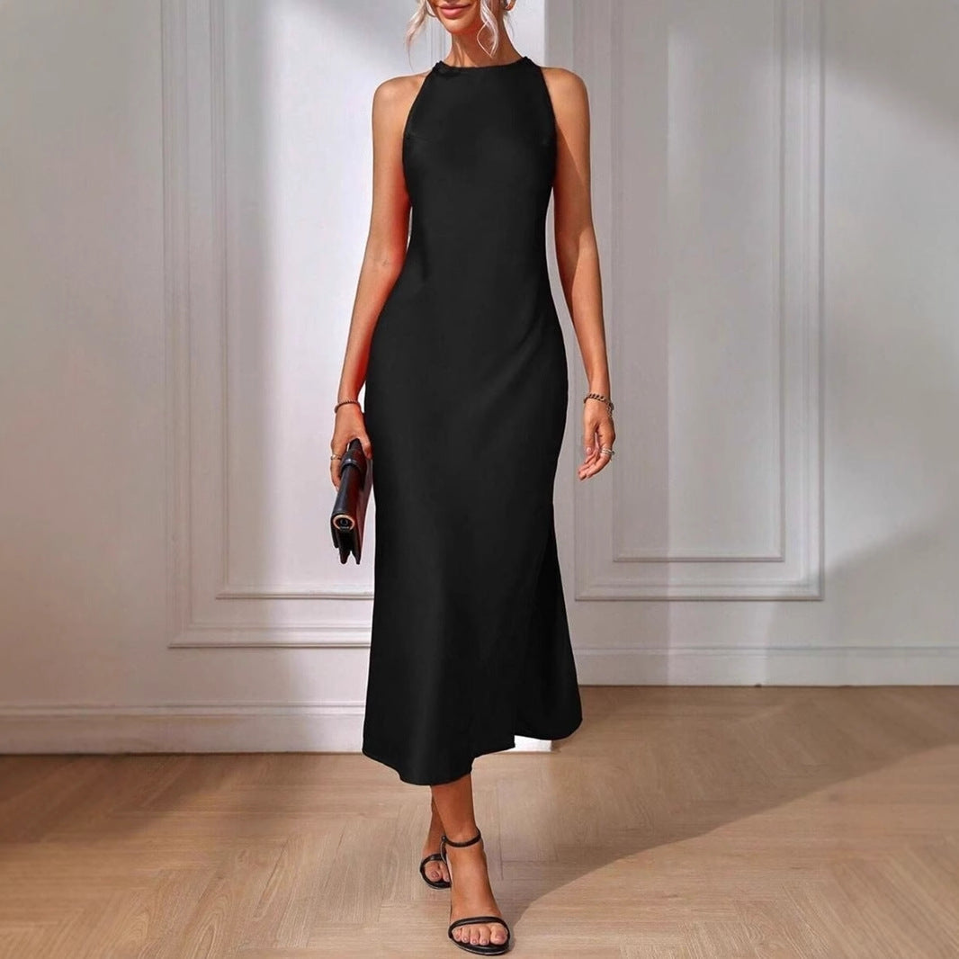 Damen Elegantes Maxikleid mit schmalem Träger und körpernahem Schnitt Drune