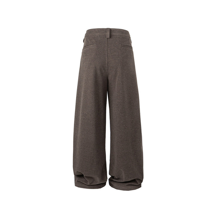 Damen Weite Palazzo-Hose mit hoher Taille, Kellerfalten und umgeschlagenem Saum Drune