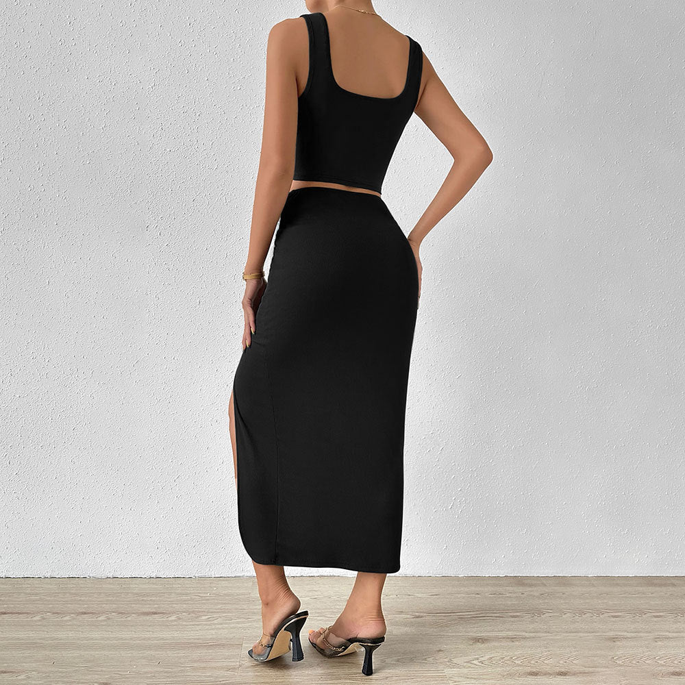 Damen Wickelkleid mit asymmetrischem Schlitz und schickem Knötchen-Detail Drune