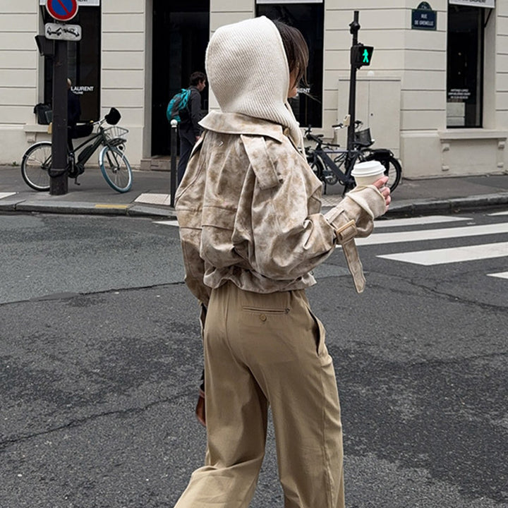 Damen modische Trenchcoat-Jacke mit Gürtel und Kapuze Drune