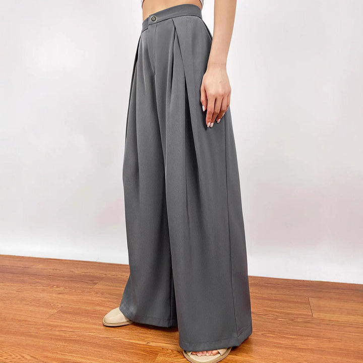 Damen weite Palazzo-Hose mit eleganter Bundfaltenverarbeitung Drune