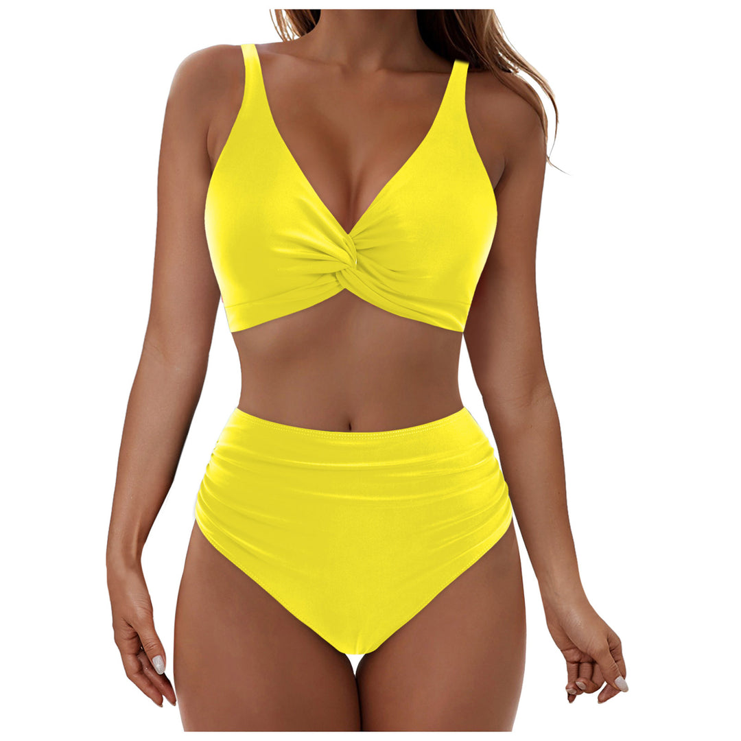 Damen Hochtailliertes Bikini-Set mit Wickel-Oberteil Drune