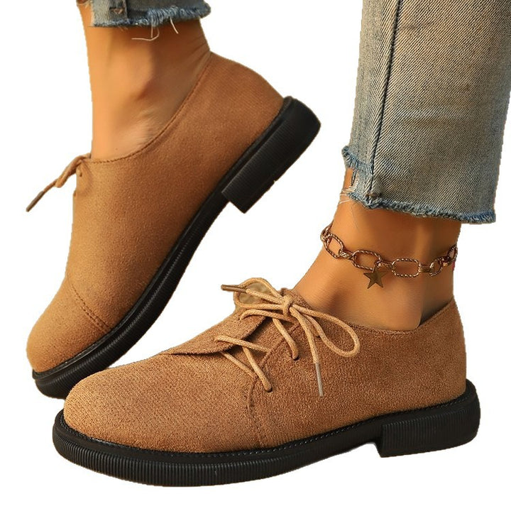 Damen Schnürer im Oxford‑Stil mit Leopardenprint und Wildleder‑Optik Drune