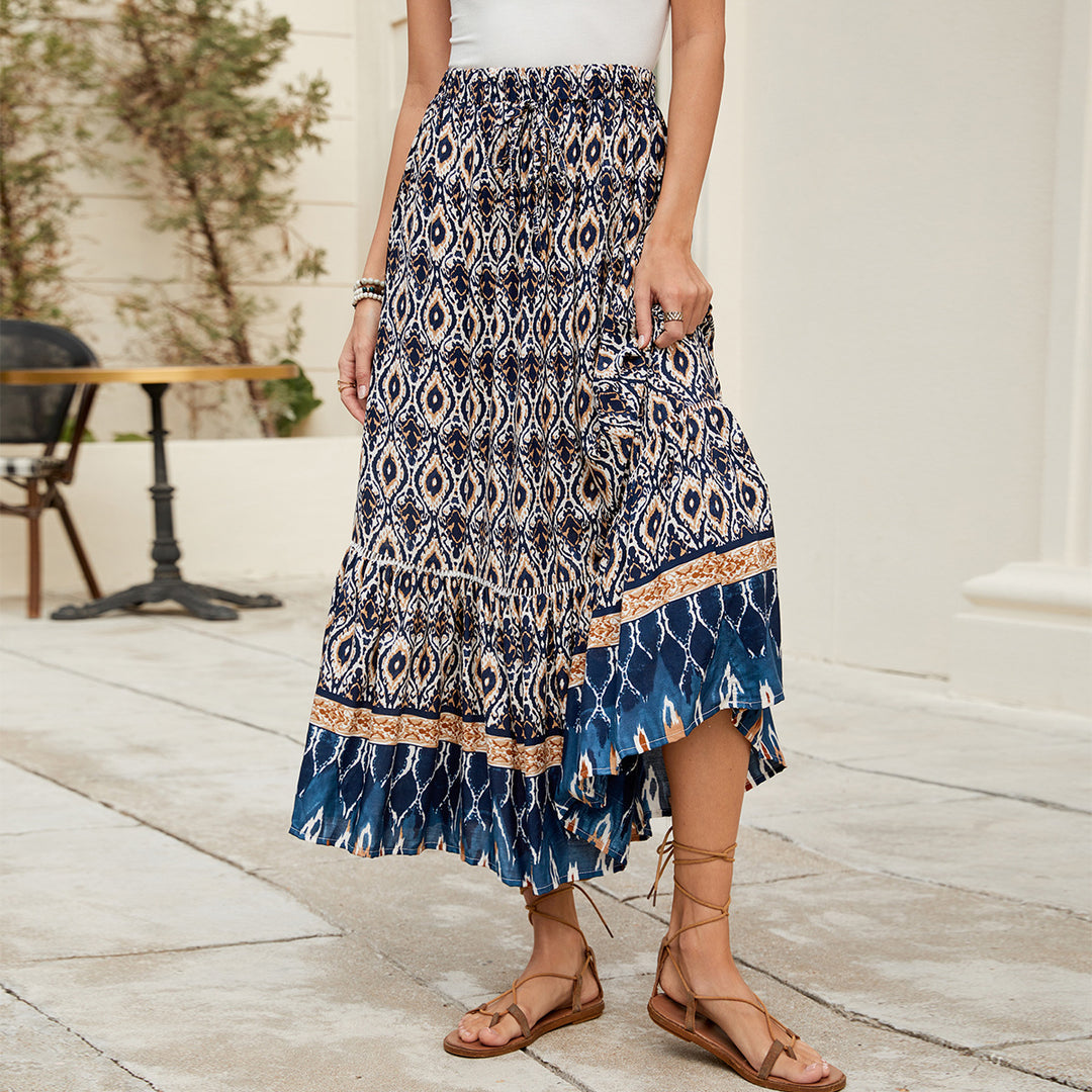 Damen Maxi-Rock mit Ethno-Muster Drune