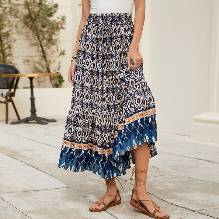 Damen Maxi-Rock mit Ethno-Muster Drune