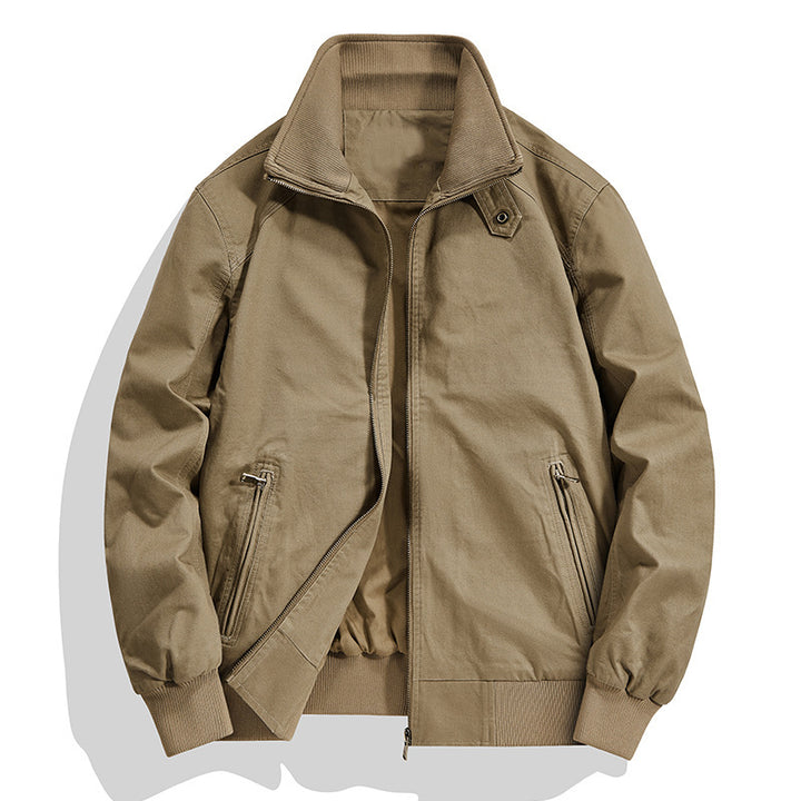 Herren Baumwoll-Canvas-Blouson mit Rippbündchen und Stehkragen Drune