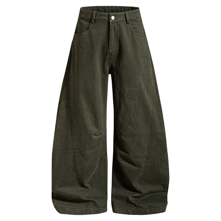 Damen weite High‑Waist Culotte-Jeans mit Baggy-Silhouette und Cargo-Details Drune