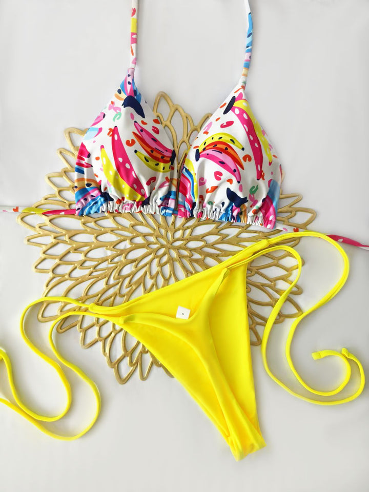 Damen Bikini-Set mit trendigem Animal-Print und modischem Schleifen-Detail Drune