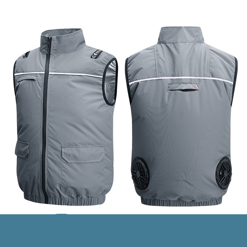 Unisex nan leichte kühlende Arbeitsweste mit integrierten Ventilatoren und externem Akku Drune
