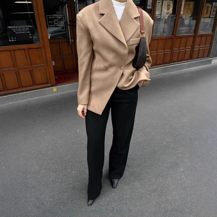 Damen Eleganter Zweireiher Blazer im modernen Schnitt Drune