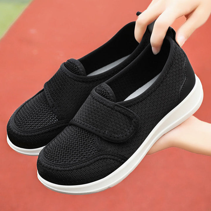 Damen Bequeme Slip-On Sneakers mit verstellbarem Klettverschluss und atmungsaktiver Obermaterial Drune