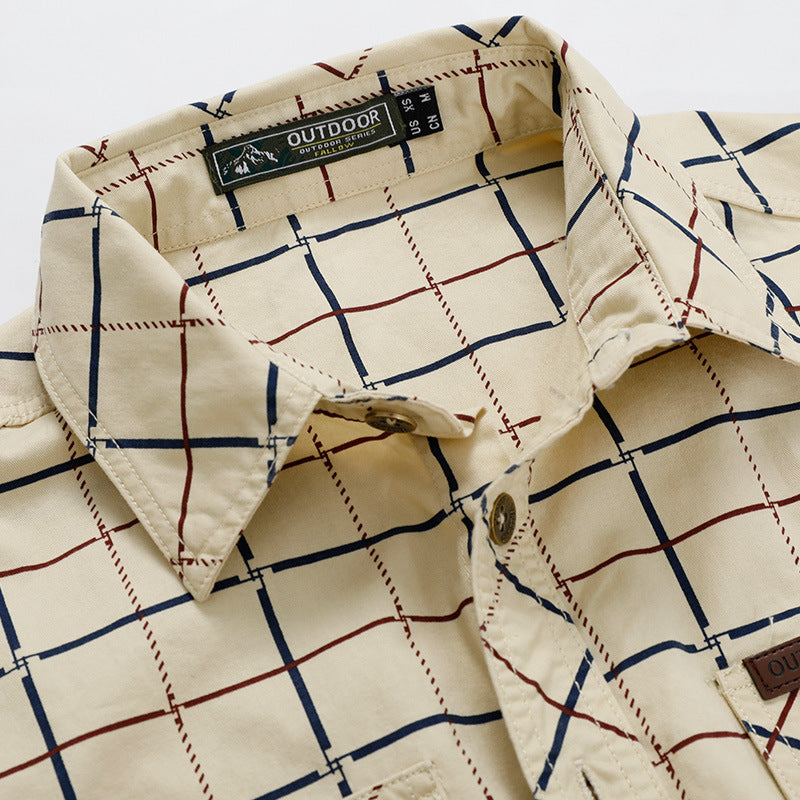 Herren nan kariertes Overshirt mit leichtem Thermofutter und doppelten Klappbrusttaschen Drune