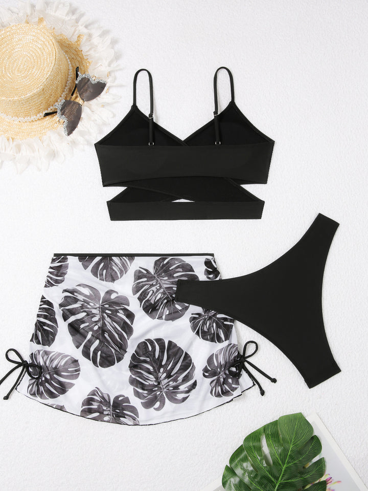 Damen Triangel-Bikini mit elegantem Wickelrock Drune