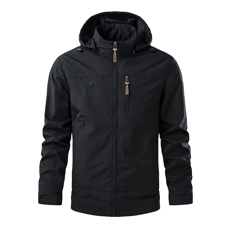 Herren Leichte Funktionsjacke mit abnehmbarer Kapuze Drune