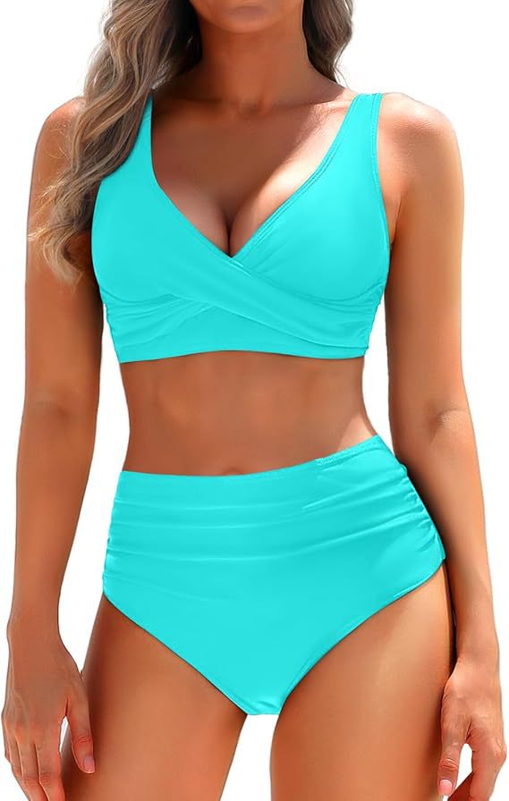 Damen Hochtailliertes Bikini-Set mit Wickeloberteil Drune 1782205596