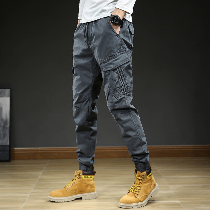 Herren Cargo-Joggerhose mit multifunktionalen Cargotaschen und elastischem Saum Drune