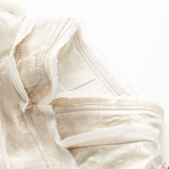 Damen Ornamentale Militärjacke aus Jacquard mit asymmetrischer Zierknopfleiste Drune