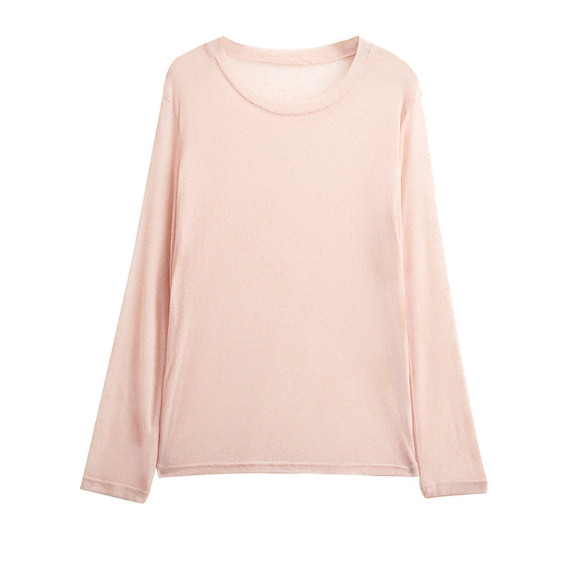 Damen lockeres Langarmshirt aus leichtem, atmungsaktivem Material mit feiner Rippstruktur Drune