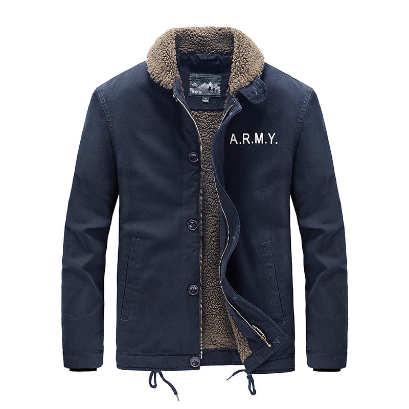 Herren nan gefütterte Fieldjacke mit Teddyfutter, verdeckter Zweiwege-Reißverschluss und Kordelzug Saum Drune