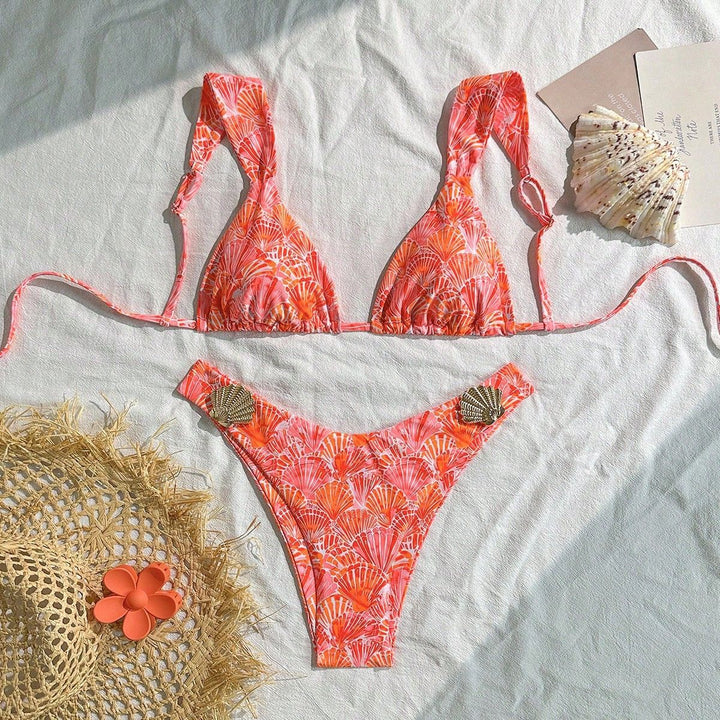 Damen Triangel-Bikini mit modischem Muschel-Design Drune