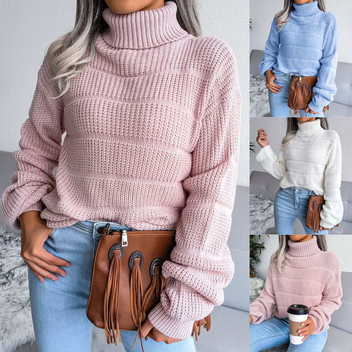 Damen Kuscheliger Rollkragenpullover mit strukturiertem Strickmuster Drune