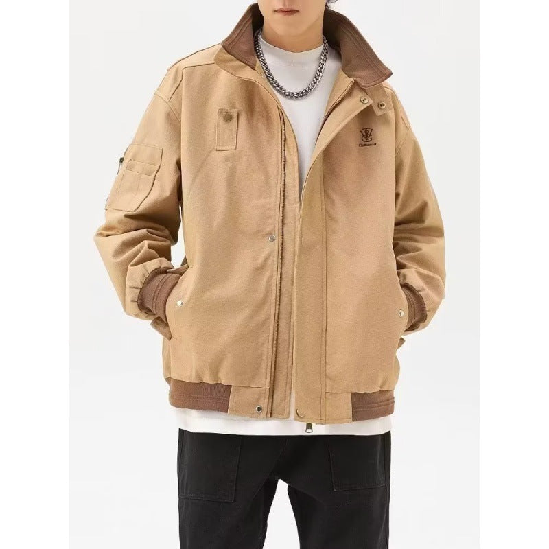 Herren robuste Arbeitsjacke mit multifunktionalen Taschen und elastischen Bündchen Drune