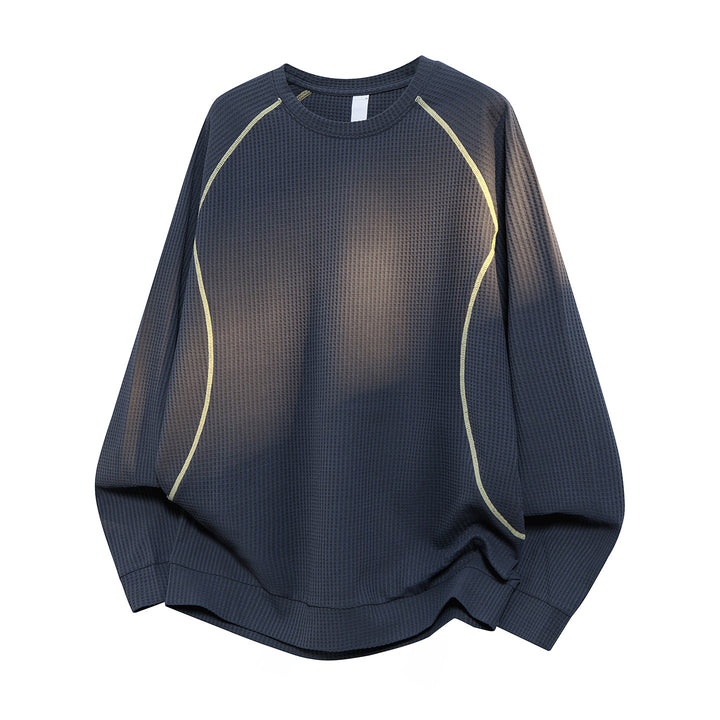 Herren Waffelstruktur-Oversized-Sweatshirt mit Raglanärmeln und Relaxed-Fit Drune