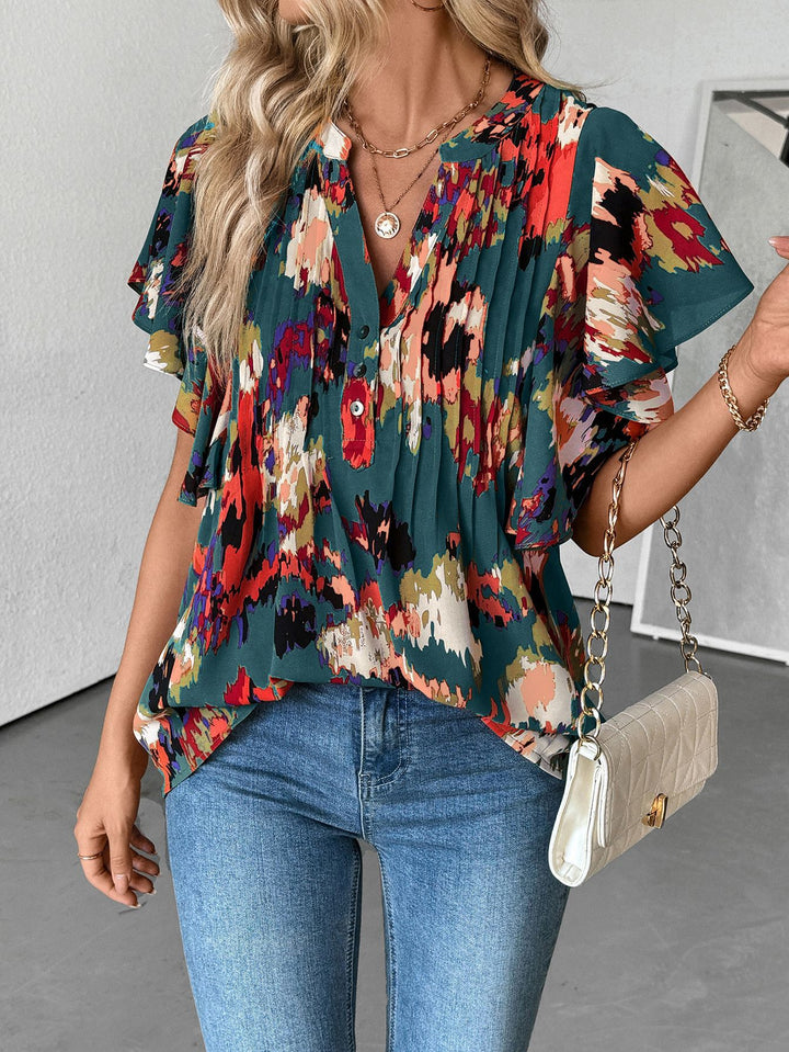 Damen Bluse mit Rüschenelementen und strukturiertem Design Drune