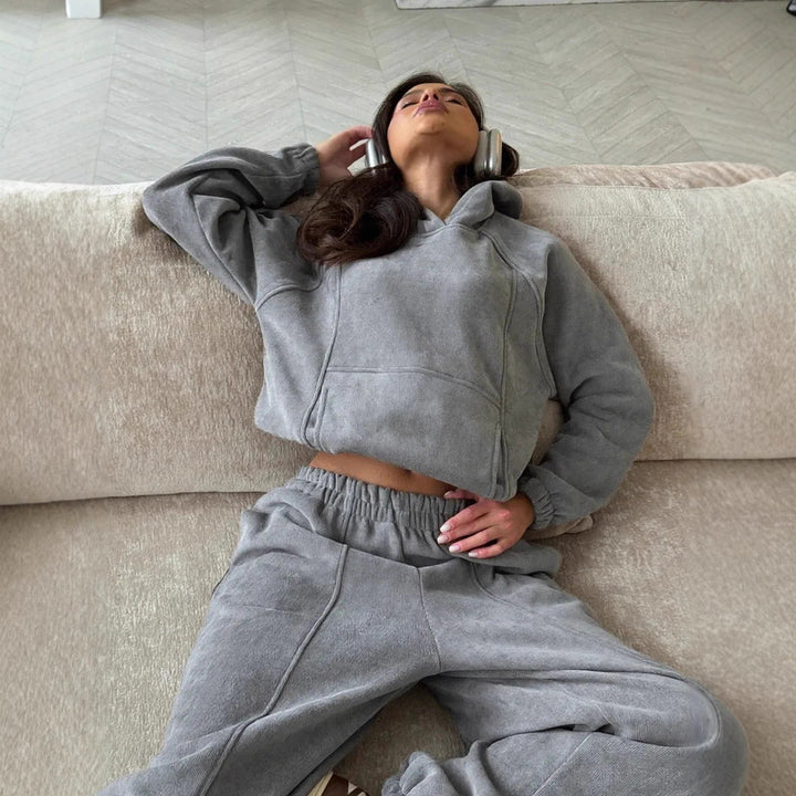 Damen Cozy Sweatset Drune