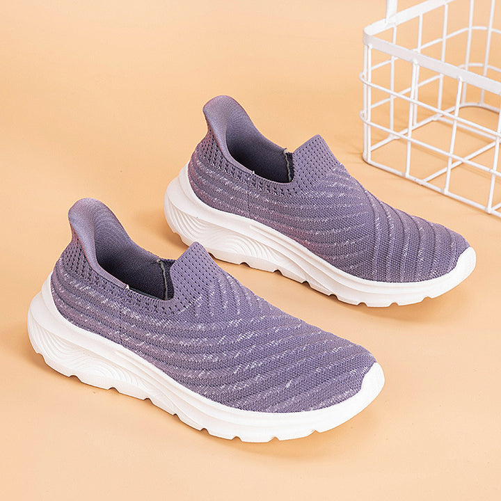 Damen nan elastische Strick-Slipper mit dämpfender Laufsohle Drune