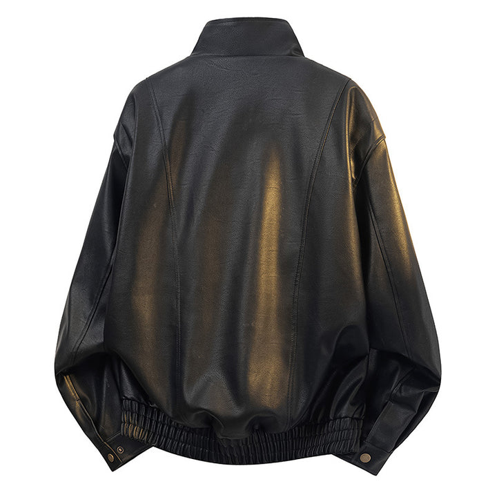 Damen Leichte Oversize-Bomberjacke mit Leo-Futter, Pattentaschen & elastischem Saum Drune