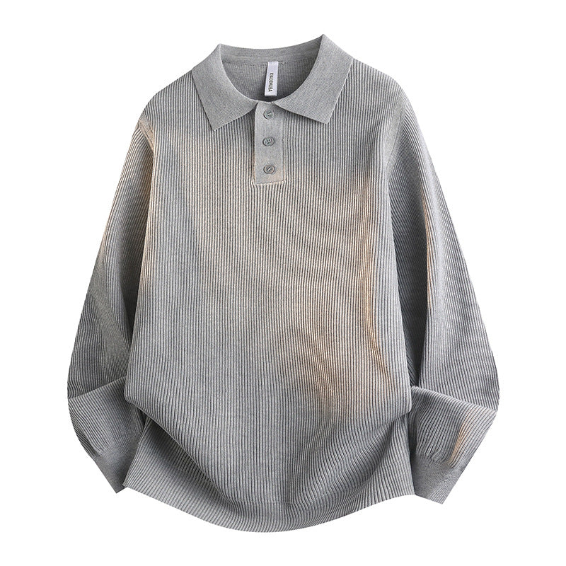 Damen Modisches Strick-Polo mit Stehkragen Drune