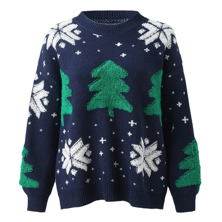 Damen Gemusterter Weihnachtspullover mit festlichem Design und gemütlicher Passform Drune