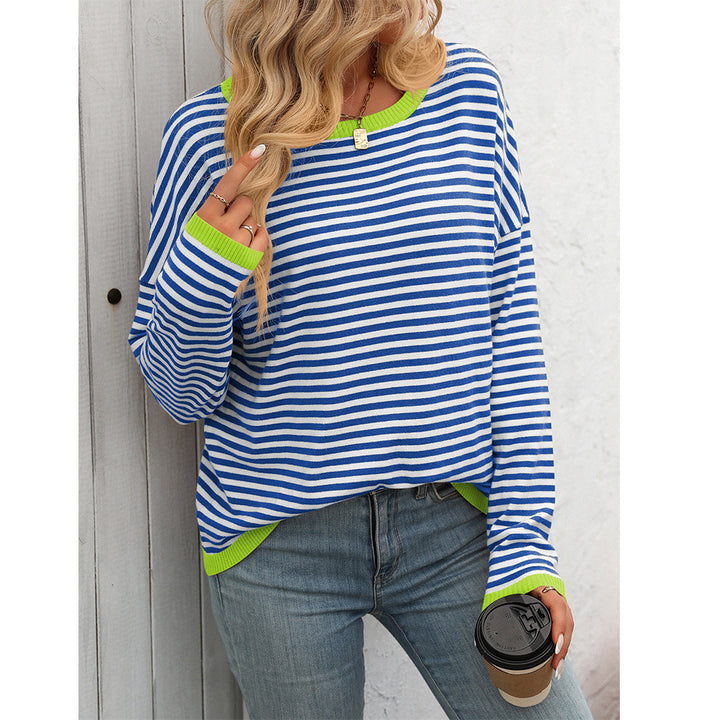 Damen lässiger gestreifter Pullover Drune
