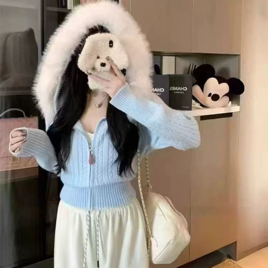 Damen Eleganter Cardigan mit strukturierter Zopfstruktur und hochwertigem Innenfutter Drune