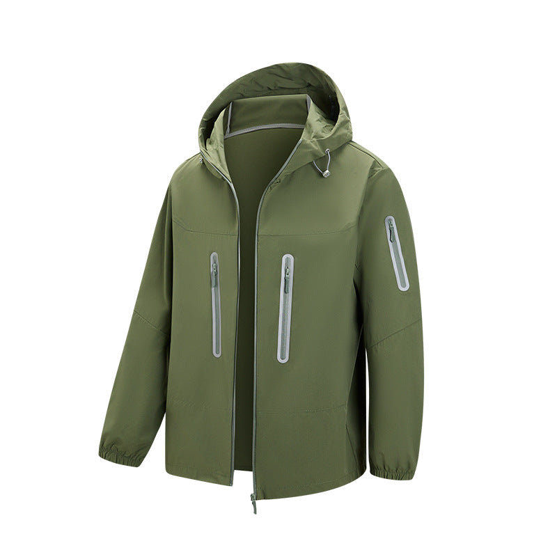 Herren Packbare Technical-Softshelljacke mit Kapuze, getapten Reißverschlüssen und Brusttaschen Drune