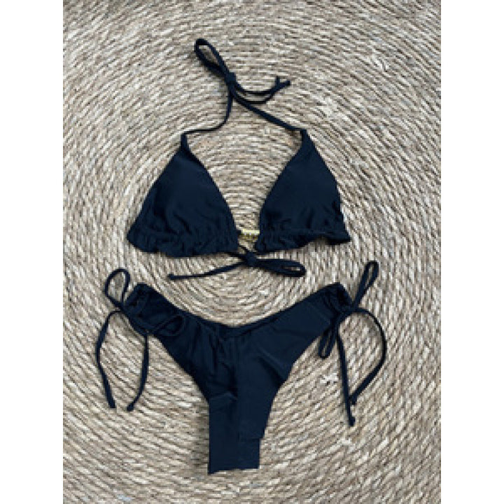 Damen Triangel-Bikini mit verspieltem Rüschenelement und verstellbaren Trägern Drune