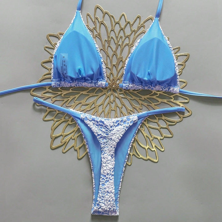 Damen Triangel-Bikini mit strukturierter Häkeloptik Drune
