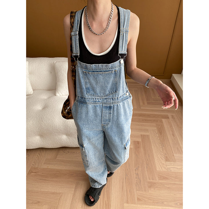 Damen lässiger Latzhose mit bequemer Passform und praktischen Taschen Drune