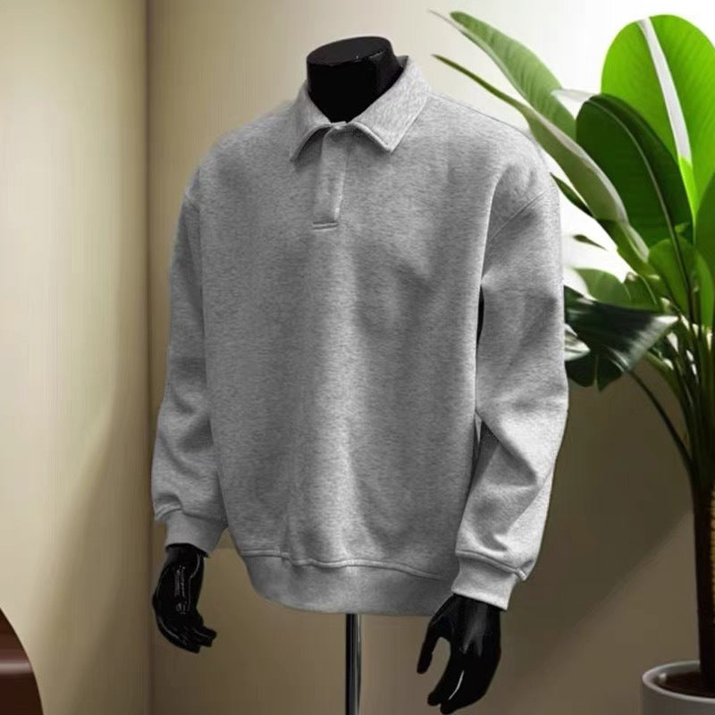 Herren Poloshirt-Sweatshirt mit Hemdkragen und Oversize-Schnitt Drune