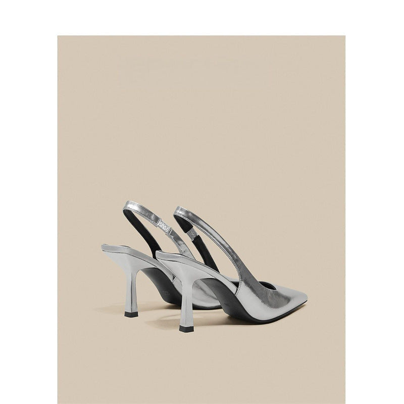 Damen Slingback High Heel Pumps mit elegantem metallic Finish Drune