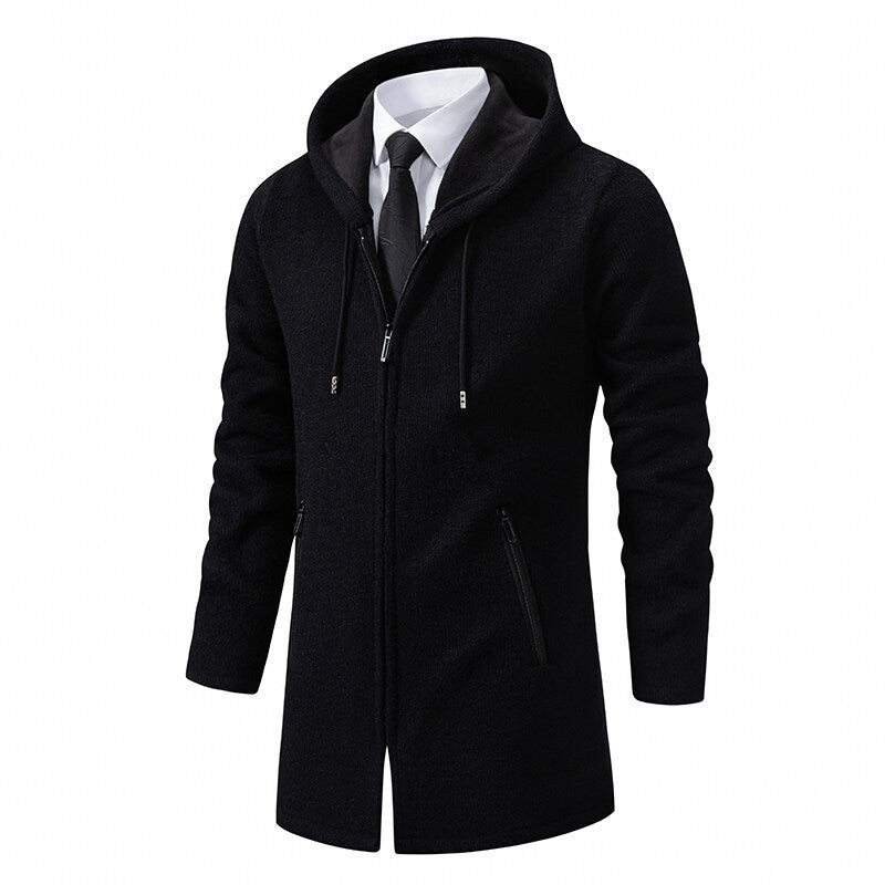 Herren urbane Kombination aus eleganter Jacke mit Kapuze und schickem Reißverschluss Drune
